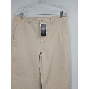 Lauren Ralph Lauren Women's NWT Cotton‎ Twill Wide Leg Beige Pants sz 10